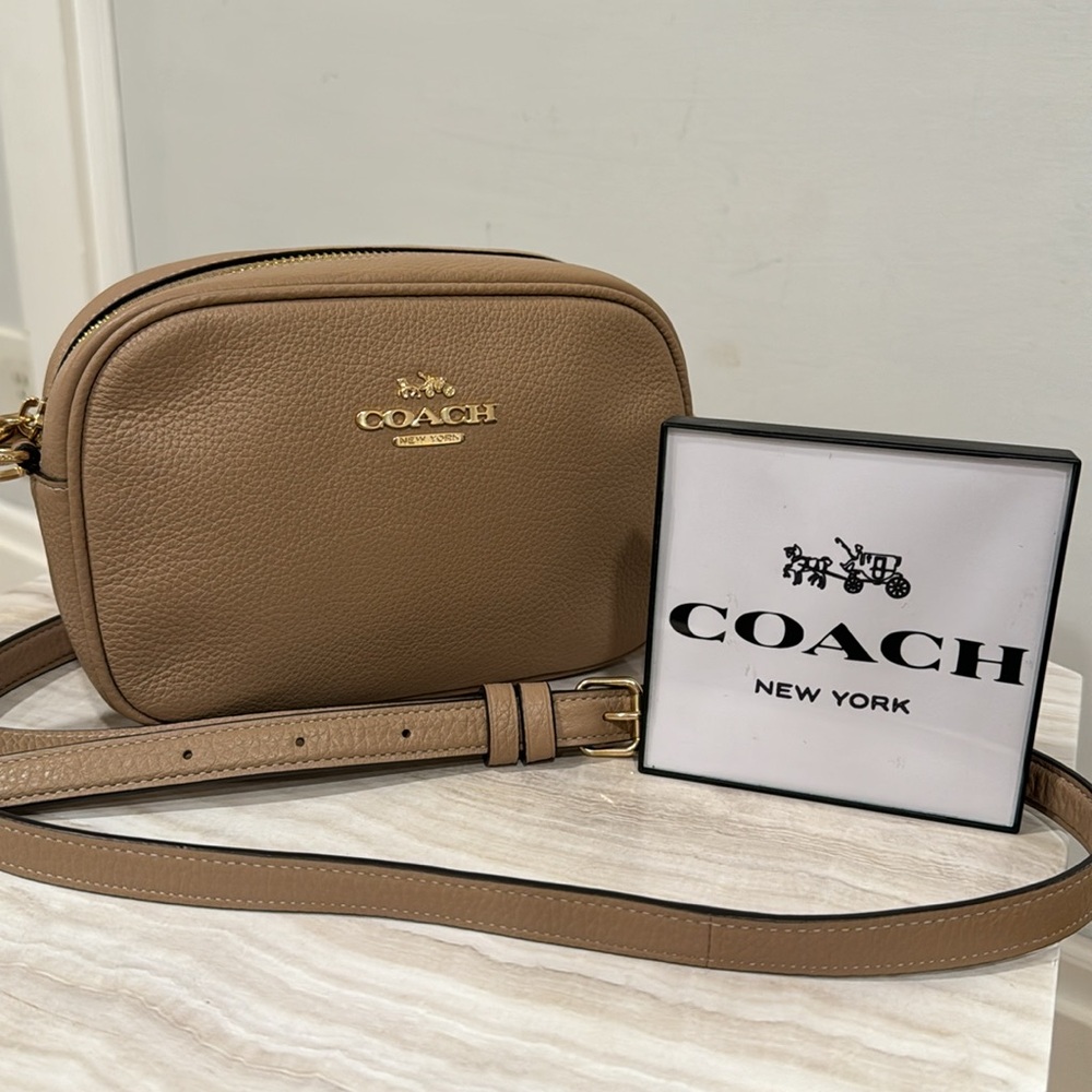 Coach Jamie Pebbled Leather Camera Crossbody Bag EUC